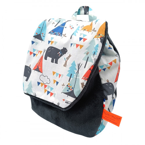 Mochila Tipi personalizable para bebés o niños. Ideal para guardería o jardín de infantes. hecho en frances