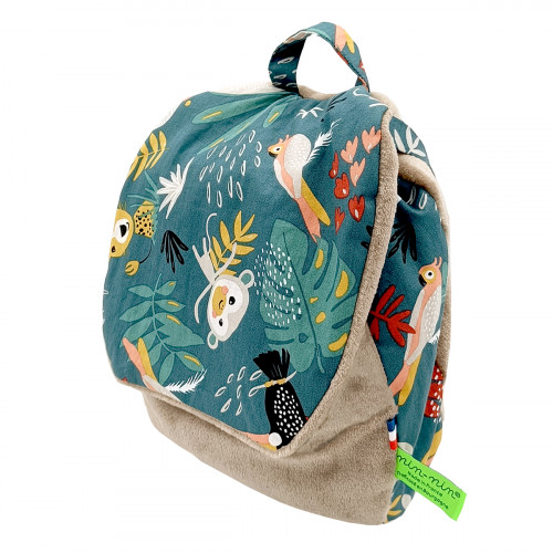 Mochila Tropical personalizable para bebés o niños. Ideal para guardería o jardín de infantes. hecho en frances