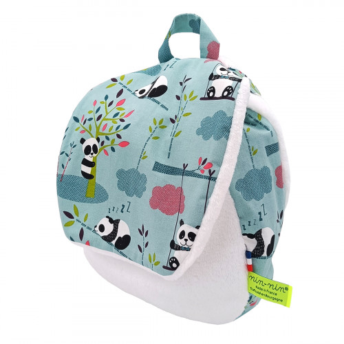 Mochila Panda personalizable para bebés o niños. Ideal para guardería o jardín de infantes. hecho en frances