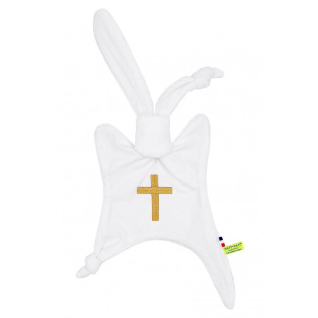 Christianisme Doudou. Regalo de nacimiento personalizado fabricado en Francia. Doudou Nin-Nin