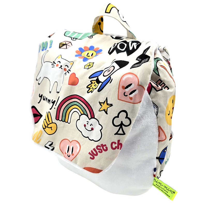 Mochila de bebé o niño personalizable. Ideal para guardería o jardín de infantes. francés hecho