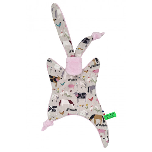 Doudou. Regalo de nacimiento personalizado hecho en Francia. Doudou Nin-Nin