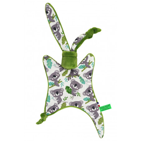 Doudou El Koala. Regalo de nacimiento personalizable y fabricado en Francia. Marca Nin-Nin