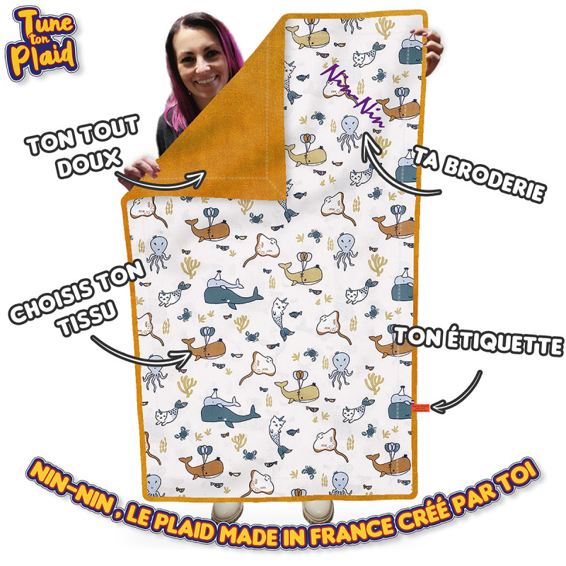 Manta personalizable de la A a la Z. Hecho en Francia Manta personalizable de la A a la Z. Hecho en Francia