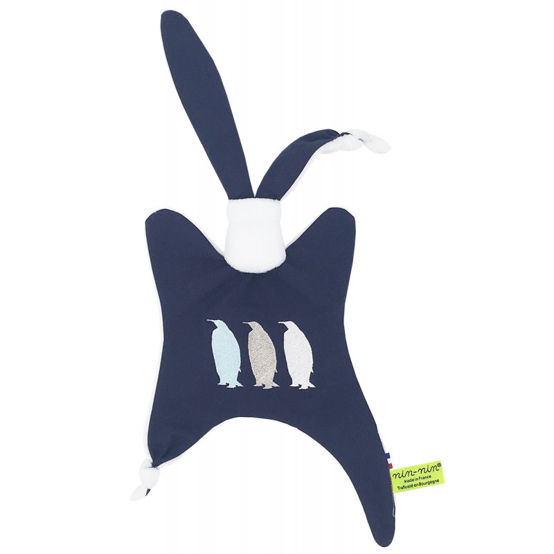 Doudou pour adulte Le Pingouin Navy. Cadeau original et made in France Doudou pour adulte Le Pingouin Navy. Cadeau original et made in France