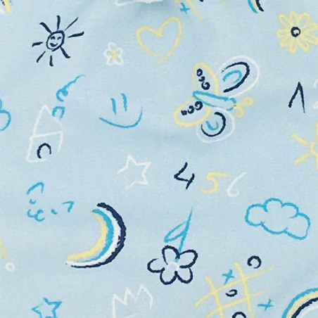 Tissu doudou personnalisable Le Phospho Bleu. Cadeau de naissance original et made in France