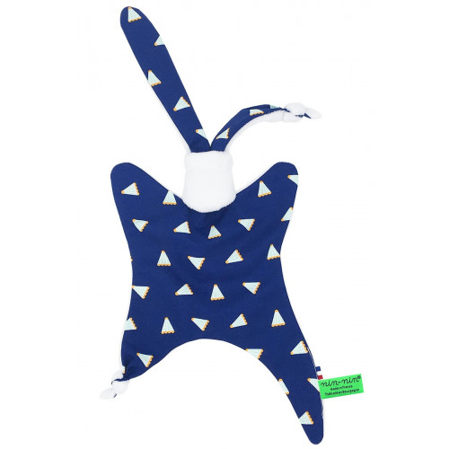 Doudou personnalisable Le Badminton. Cadeau de naissance original et made in France