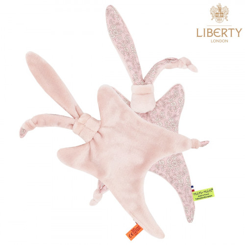 Vue de dos doudou Le Thelma Liberty of London. Cadeau de naissance original, personnalisable et made in France.