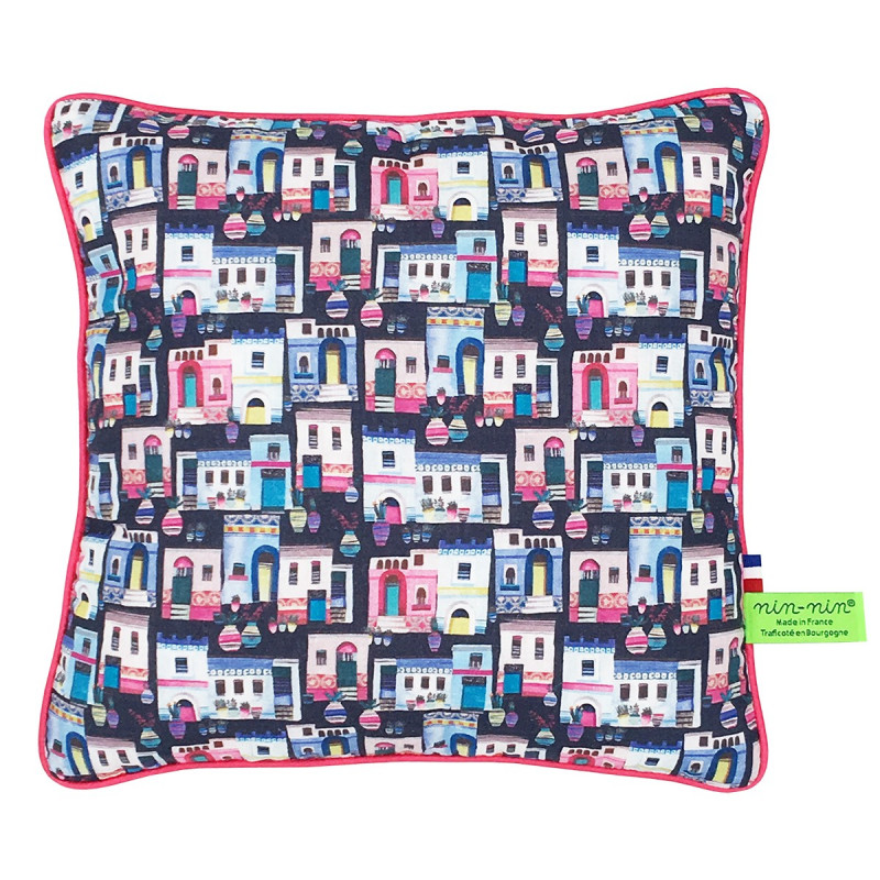 Coussin Santorin. Cadeau de naissance original personnalisable et made in France. Coussin Santorin. Cadeau de naissance original personnalisable et made in France.