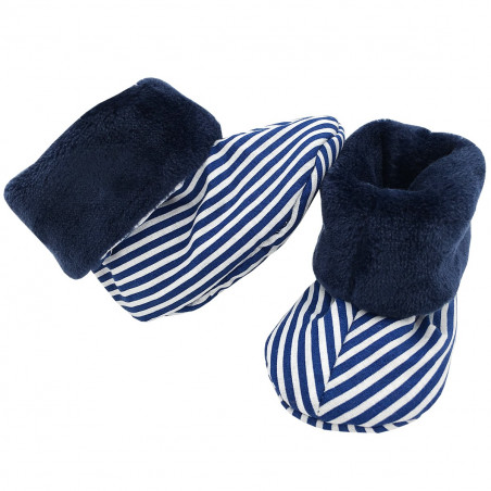 Chaussons hauts botton Jean Paul Gaultier pour bébé. Cadeau de Naissance Made in France. Nin-Nin