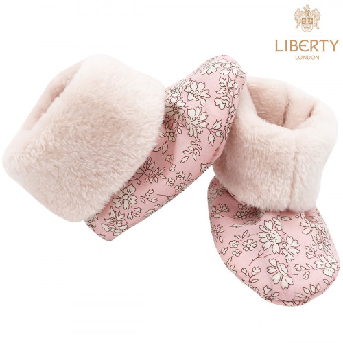 Chaussons hauts botton Thelma Liberty of London pour bébé. Cadeau de Naissance Made in France. Nin-Nin