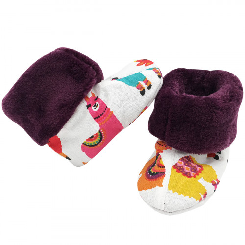 Chaussons hauts botton Péruvien pour bébé. Cadeau de Naissance Made in France. Nin-Nin