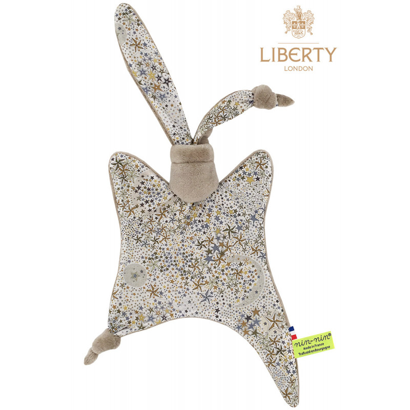 Doudou Le Pharell Liberty of London. Cadeau de naissance original personnalisable et made in France. Nin-Nin