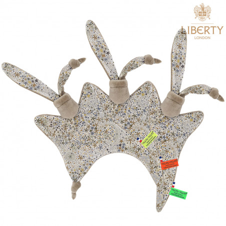 Doudou étiquettes Le Pharell Liberty of London. Cadeau de naissance original personnalisable et made in France. Nin-Nin