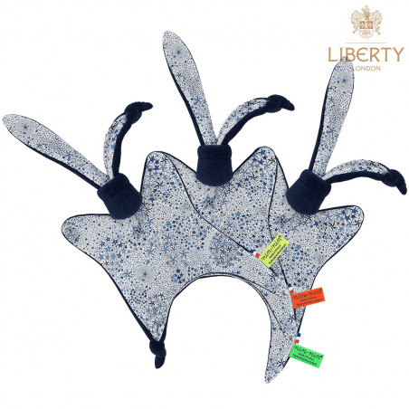 Doudou étiquettes Le Marlon Liberty of London. Cadeau de naissance original personnalisable et made in France. Nin-Nin