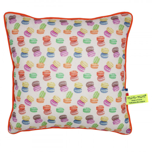 Cojín "Macaron". Regalo de nacimiento original personalizable y fabricado en Francia. Nin-Nin