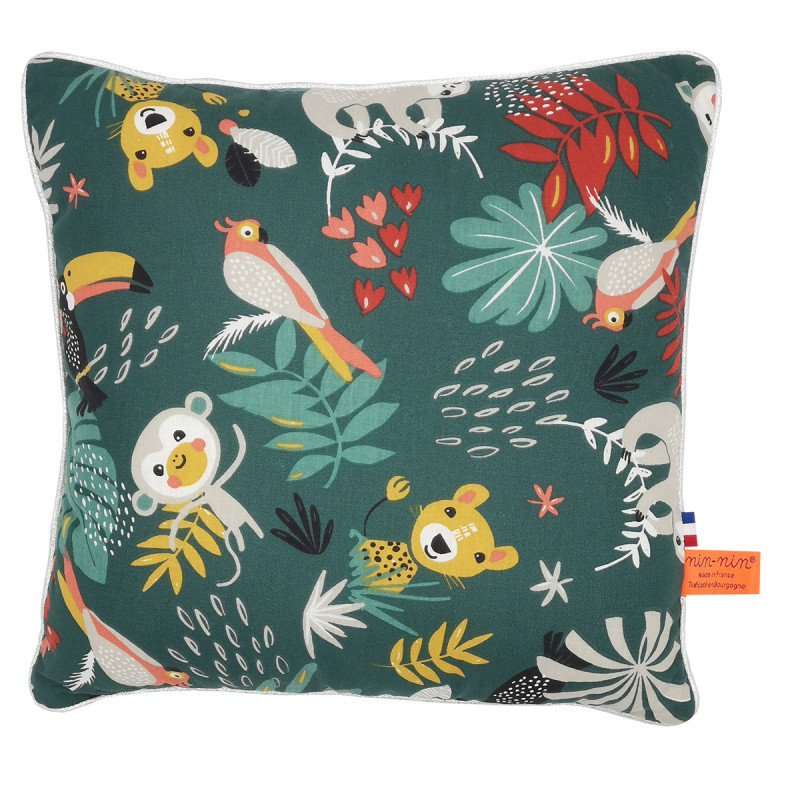 Cojín "Tropical". Regalo de nacimiento original personalizable y fabricado en Francia. Nin-Nin Cojín "Tropical". Regalo de nacimiento original personalizable y fabricado en Francia. Nin-Nin