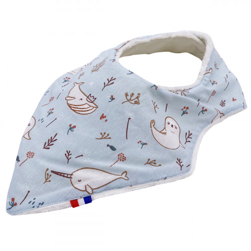 Babero bandana personalizable "Le Baby Phoque". Fabricado en Francia. Nin-Nin