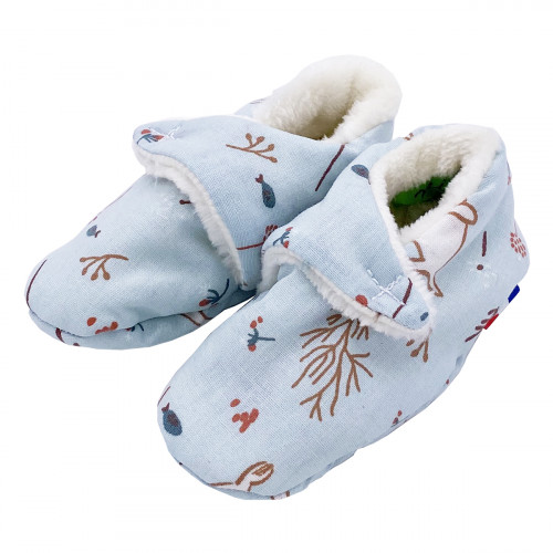 Zapatillas bajas "Le Bébé Phoque". Regalo de nacimiento de bebé Hecho en Francia. Edredón Nin-Nin