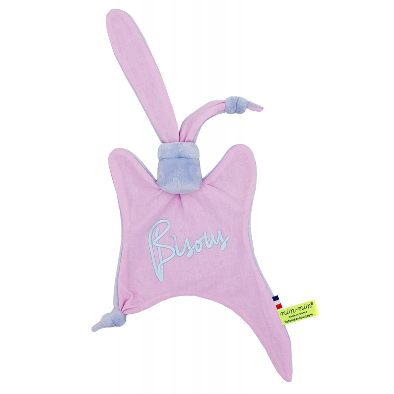 Doudou Bisous Le Sucré. Regalo de nacimiento personalizado hecho en Francia. Doudou Nin-Nin Doudou Bisous Le Sucré. Regalo de nacimiento personalizado hecho en Francia. Doudou Nin-Nin