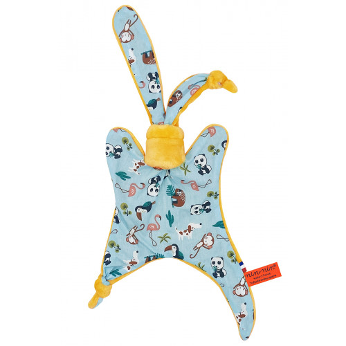 Doudou L'Explorateur. Regalo de nacimiento personalizado hecho en Francia. Edredón Nin-Nin