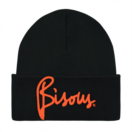 Gorro de adulto "Bisous" Noir. Sombrero fabricado en Francia. Nin-Nin