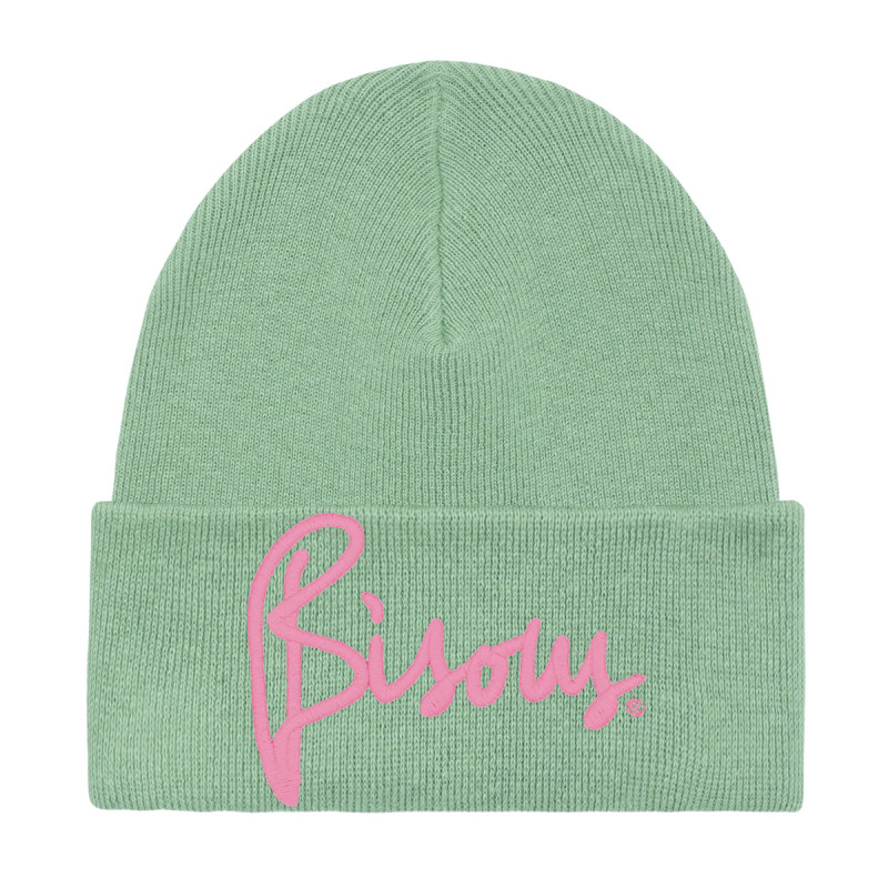 Gorro de adulto "Bisous" Menta verde. Sombrero fabricado en Francia. Nin-Nin Gorro de adulto "Bisous" Menta verde. Sombrero fabricado en Francia. Nin-Nin
