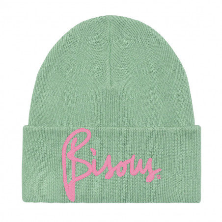 Gorro de adulto "Bisous" Menta verde. Sombrero fabricado en Francia. Nin-Nin