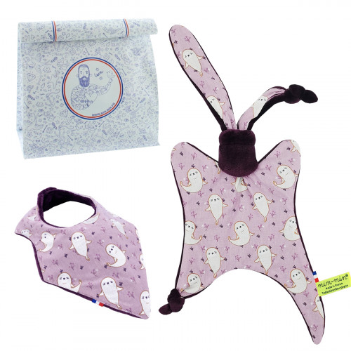 Funda nórdica y babero What The Phoque. Original y fabricado en Francia. Marca Nin-Nin