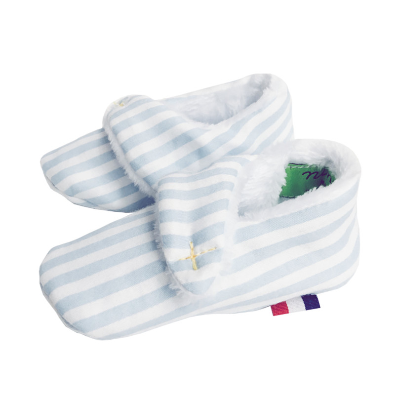 Babuchas bajas "Le Breton". Regalo nacimiento infantil Made in France. Doudou Nin-Nin