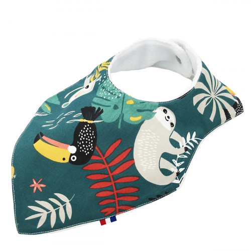 Babero bandana tropical personalizable. Fabricado en Francia. Nin-Nin