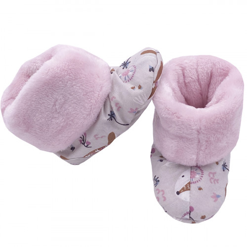 Pantuflas de boton alto "Le Bohème" para bebés. Regalo de nacimiento Hecho en Francia. Nin-Nin