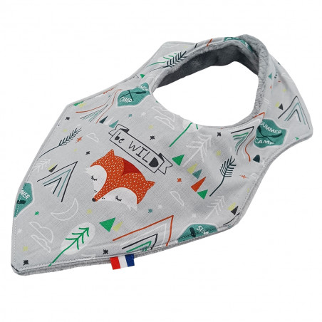 Babero bandana personalizable "Le Fox". Fabricado en Francia. Nin-Nin