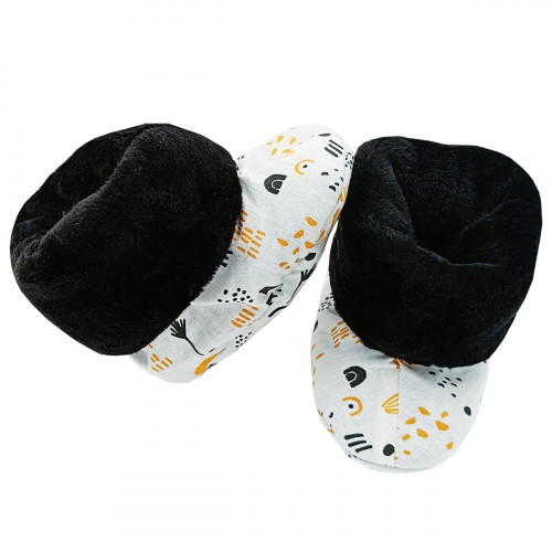 Pantuflas de boton alto "Le Barnabé" para bebés. Regalo de nacimiento Hecho en Francia. Nin-Nin